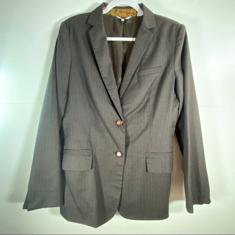Audrey Talbott Wool Pin Stripe Blazer